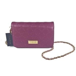NWT Bebe "Anna Popped" Mauve Berry Leather Purse